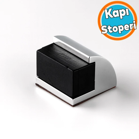 Yapışkanlı Kapı Stoperi Oval Metal Gümüş Krom Kauçuk Başlıklı Durdurucu Güçlü Yapışkanlı Tampon ürün görseli 1