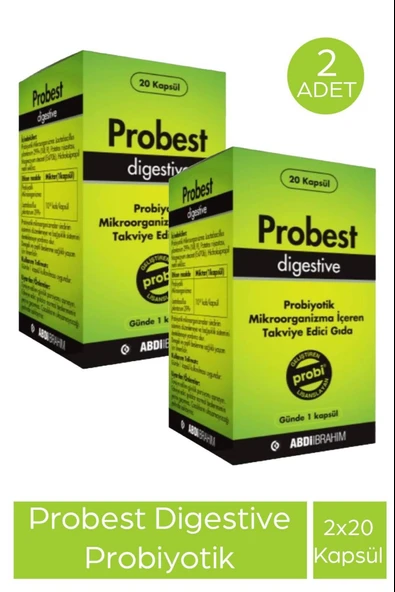 Probest Probiyotik Digestive 20 Kapsül 2 Adet ürün görseli 1