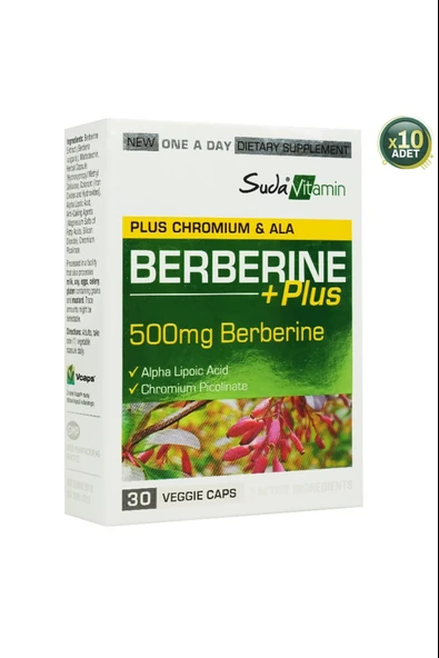 Suda Vitamin Berberine Plus 30 Kapsül 10 Adet ürün görseli 1