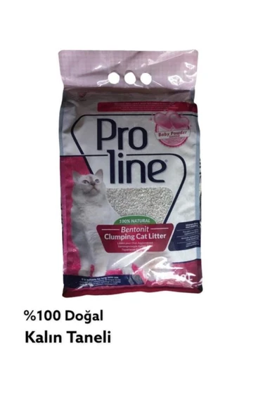 Pro Line Proline Bebek Pudralı Topaklanan Bentonit Kedi Kumu Kalın 10 Lt ürün görseli 1