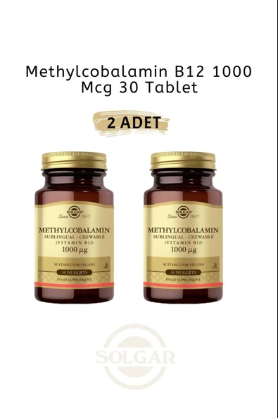 Solgar Methylcobalamin B12 1000 mcg 30 Dilaltı Tableti 2 Adet ürün görseli 1
