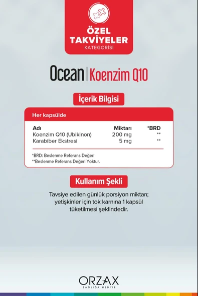 Ocean Koenzim Q10 200 mg 30 Kapsül - Resim 2