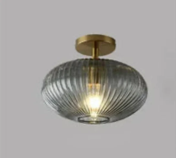 Rsylight Retro Füme Elips Tavan Plofyoner Dekoratif Rustik Avize Çap:30 cm ürün görseli 1