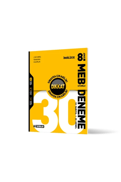 8. Sınıf İngilizce 30 Deneme Yeni ürün görseli 1