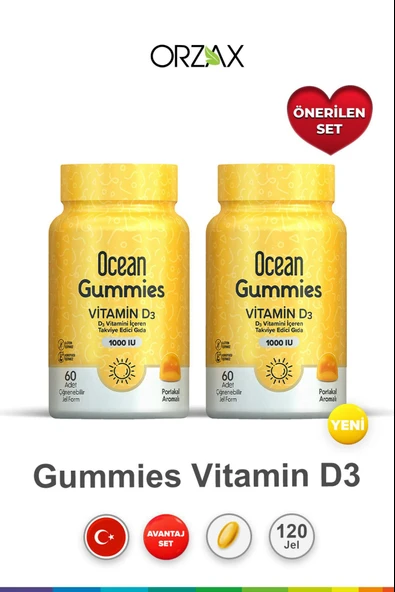 Ocean Gummies Vitamin D3 60 Çiğnenebilir Tablet 2 Adet ürün görseli 1