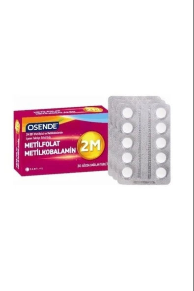 Osende 2m Odt Metilfolat & Metilkobalamin 30 Ağızda Dağılan Tablet ürün görseli 1