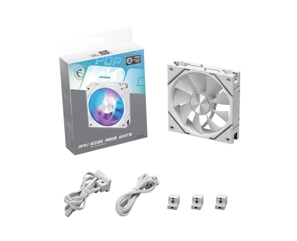MSI MPG EZ120 ARGB WHITE-1W ARGB 120MM MANYETIK DAISY-CHAIN BEYAZ KASA FANI ürün görseli 1