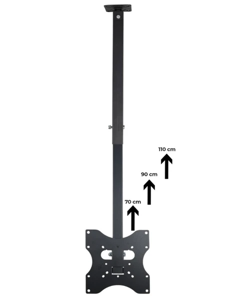32 İNÇ TV Led/Lcd/Plazma 70-90-110 CM Dar Ağız 45 Derece Açılı Tavan TV Askı Aparatı ürün görseli 1