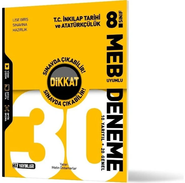 Hız 8. Sınıf 30 Lu T.c. Inkılap Tarihi ve Atatürkçülük Deneme ürün görseli 1