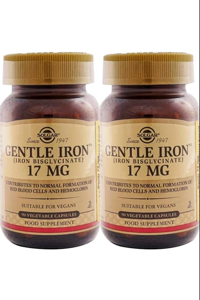 Solgar Gentle Iron 17mg 90 Kapsül 2 Adet ürün görseli 1