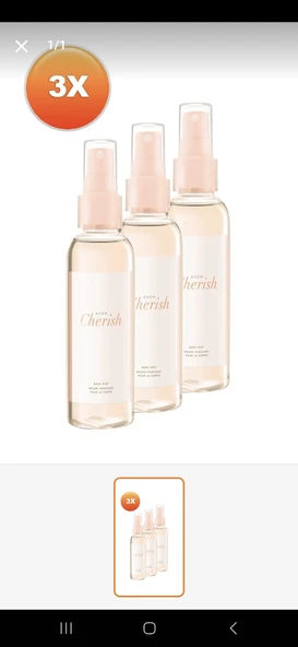 Avon cherish body mist 100 ml üçlü set ürün görseli 1