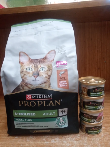 PRO PLAN KISIRLAŞTIRILMIŞ KURU KEDİ MAMA SOMONLU 1.5 KG+4 ADET PRO PLAN KISIR KEDİ SOMON&TON BALIKLI KONSERVE 85 GRAM