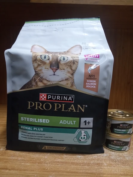 PRO PLAN KISIRLAŞTIRILMIŞ KURU KEDİ MAMA SOMONLU 1.5 KG+2 ADET KPRO PLAN KISIR KEDİ SOMON&TON BALIKLI KONSERVE 85 GRAM ürün görseli 1
