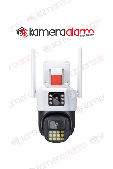 RADEX Çift Kameralı Adaptörlü 4g Sim Kartlı Hareketli Alarmlı Akıllı Güvenlik Kamerası ürün görseli 1