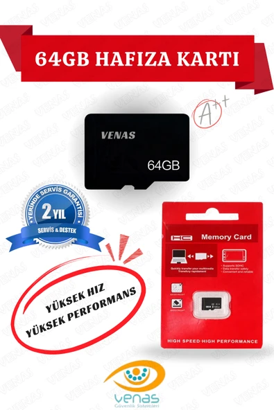 Venas Ultra 64 GB UHS-3 Class 10 A++ KALİTE 64G- Micro SD Kart ürün görseli 1