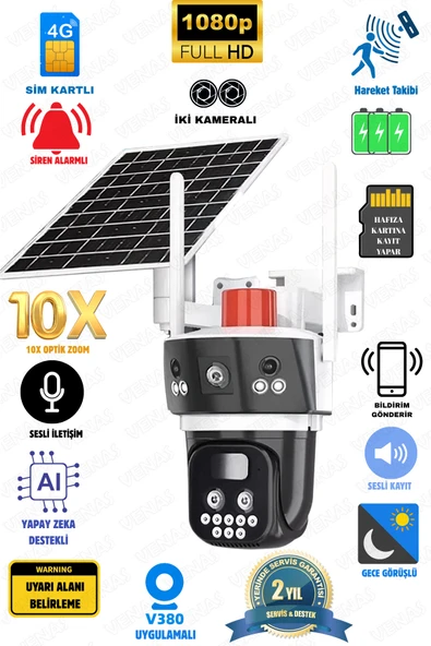 Venas Elektriğin Olmadığı Yerde Kullanılan 10X Zoom Güvenlik Kamerası ürün görseli 1