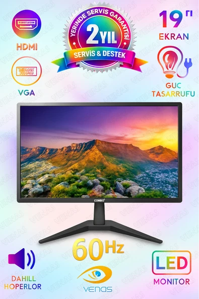 Venas 19” Dahili Hoparlörlü 60 HZ Led Monitör ürün görseli 1