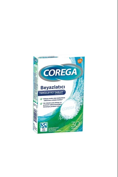 Corega Diş Protezi Beyazlatıcı Temizleyici 4'ü 1 Arada 30 Tablet ürün görseli 1