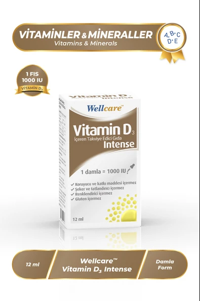 Wellcare Vitamin D3 Intense 1000 IU 12 ml ürün görseli 1