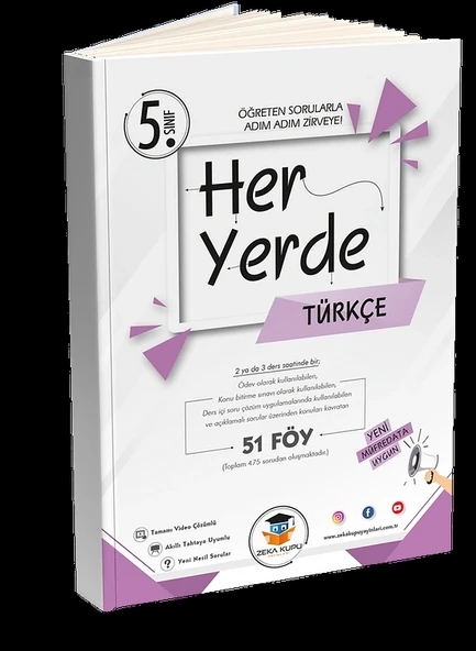 Zekaküpü 5.Sınıf Heryerde Türkçe 51 Föy Öğreten Sorularla Adım Adım Zirveye ürün görseli 1