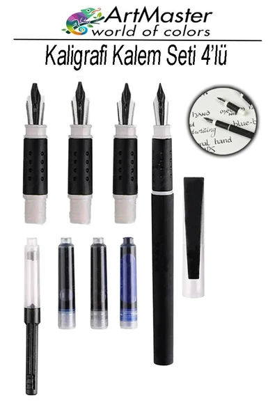 Kaligrafi Dolma Kalem Seti 4 lü 1 Paket Calligraphy Kalem Seti Hat Yazma Tasarım Sanat Kalemi Hattat ürün görseli 1