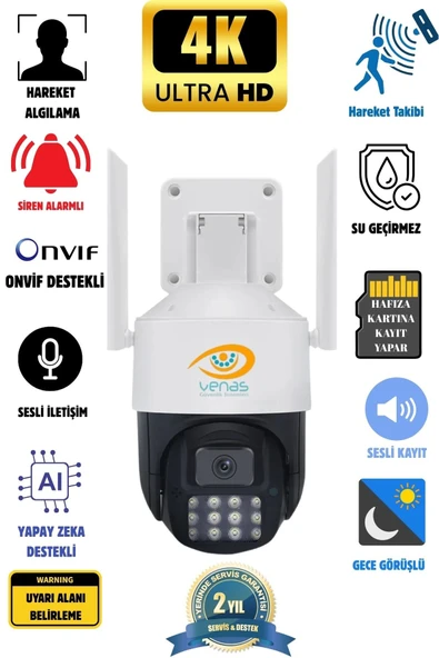 Venas 4MP Renkli Gece Görüşlü Dış Mekan Dijital Zoom Kamera ürün görseli 1