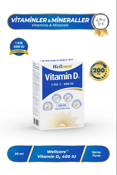 Wellcare Vitamin D3 400 IU 30 ml ürün görseli 1