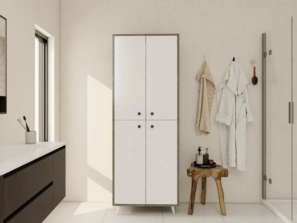 Vadi Çok Amaçlı Banyo/Kiler Dolabı Hanoi-Beyaz Renk ürün görseli 1