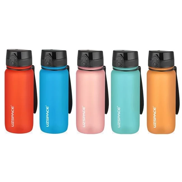 Uzspace 650ml Soft Touch Tritan Su Matarası Turuncu - Resim 3