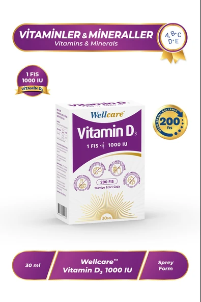 Wellcare Vitamin D3 1000 IU 30 ml ürün görseli 1