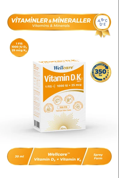 Wellcare Vitamin D3 + K2 30 ml ürün görseli 1