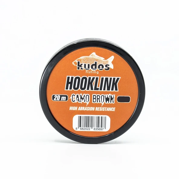 Kudos Hooklink Camo Brown 20m Leader Çeker (lb) : 35lb ürün görseli 1