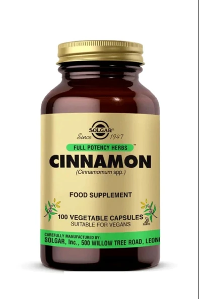 Solgar Cinnamon 100 Kapsül ürün görseli 1