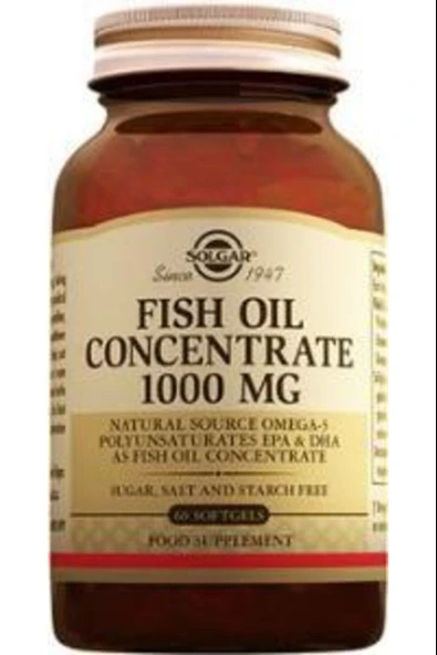 Solgar Fish Oil Concentrate 1000 mg 60 Softgel ürün görseli 1