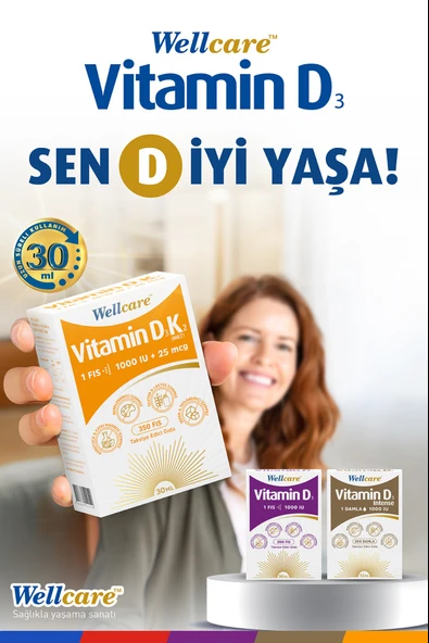 Wellcare Vitamin D3 + K2 30 ml - Resim 3
