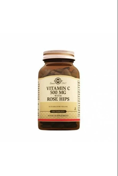 Solgar Vitamin C with Rose Hips 500 mg 100 Tablet ürün görseli 1