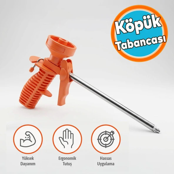 Ergonomik Saplı Metal Uçlu Köpük Tabanca Hassas Uygulama İçin Profesyonel Köpük Tabancası ürün görseli 1
