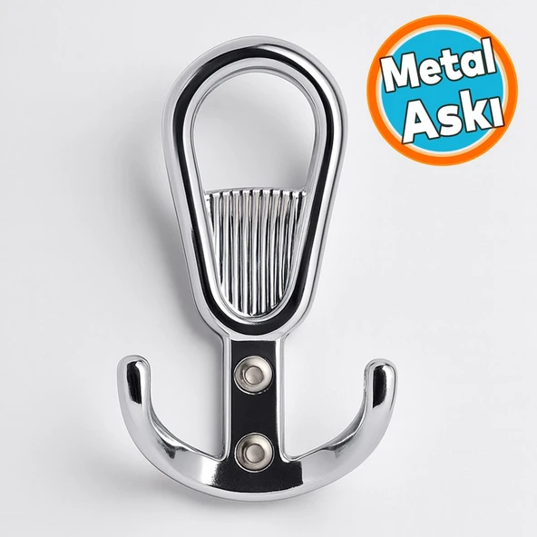 Metal Gümüş Krom Askı Askılık Duvar Vidalı Çanta Elbise Asma Portmanto Vestiyer Banyo Mutfak Askısı ürün görseli 1