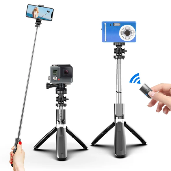 Tripod L02 4 In 1 Bluetooth Kumandalı Tripod Selfie Çubuğu ürün görseli 1