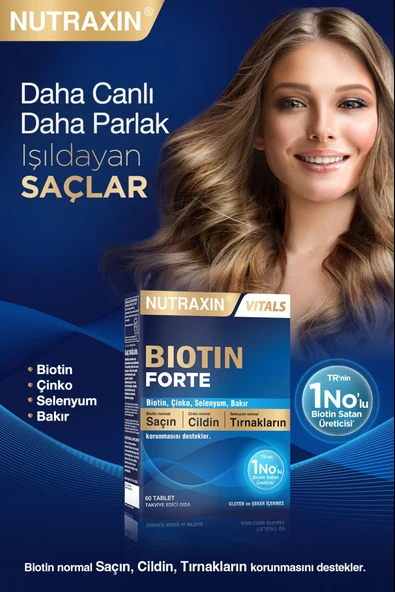 Nutraxin Biotin Forte 60 Tablet - Resim 2