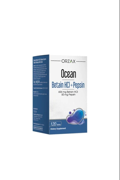 Ocean Betain HCI+ Pepsin Takviye Edici Gıda 120 Tablet ürün görseli 1