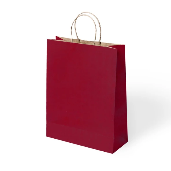 Büküm Saplı Kraft Kağıt Çanta 25x31x12 cm Pakette 24 Ad ürün görseli 1