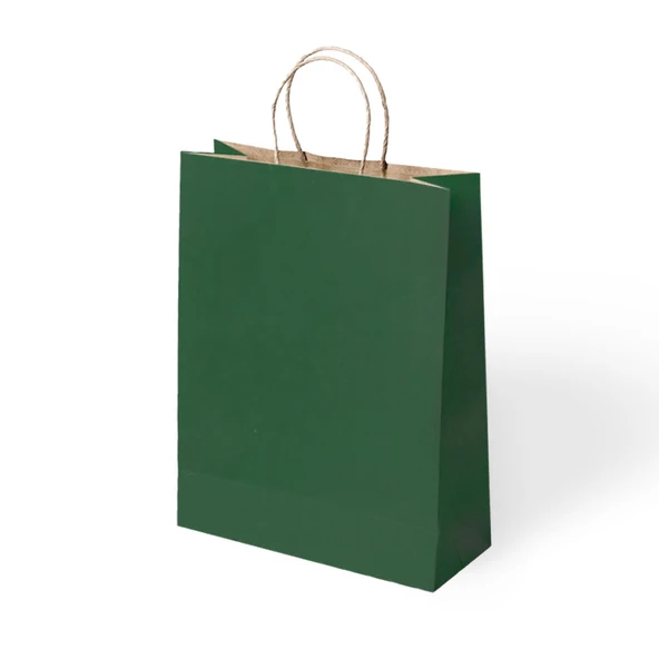 Büküm Saplı Kraft Kağıt Çanta 25x31x12 cm Pakette 24 Ad ürün görseli 1