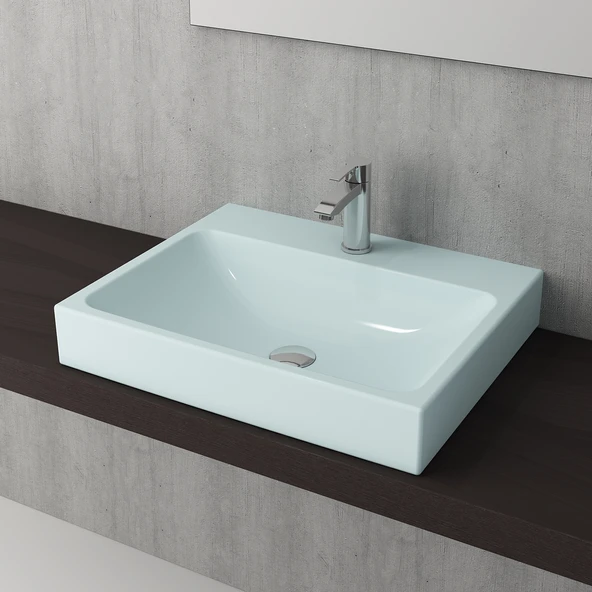Bocchi Scala Tezgah Üstü Lavabo 60 Cm Mat Buz Mavi ürün görseli 1