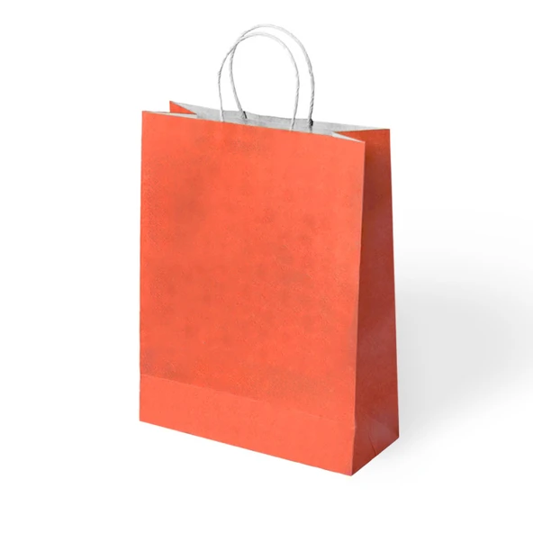 Büküm Saplı Kraft Kağıt Çanta 25x31x12 cm Pakette 24 Ad ürün görseli 1