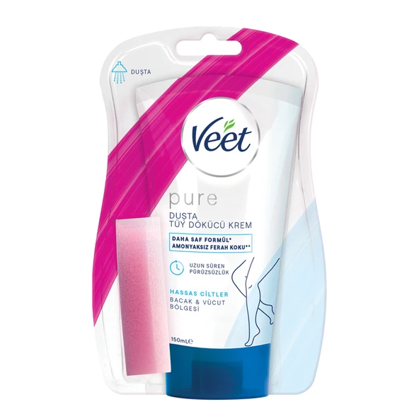 Veet Pure Duşta Tüy Dökücü Krem Hassas Ciltler 150 Ml 4 Adet ürün görseli 1