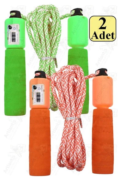 Atlama İpi Ayarlanabilir Sayaçlı 2 Adet Ayarlı Göstergeli Atlama İpi Evde Spor İpi Sünger Tutamaçlı Antreman Egzersiz ürün görseli 1