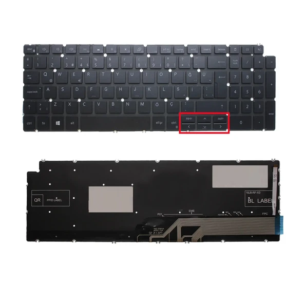 Dell Vostro P90F 3501 Klavye Siyah TR Işıklı ürün görseli 1