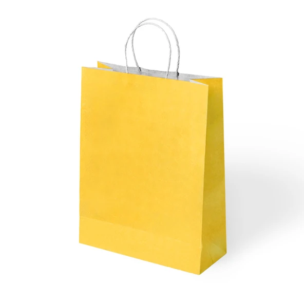 Büküm Saplı Kraft Kağıt Çanta 25x31x12 cm Pakette 24 Ad ürün görseli 1