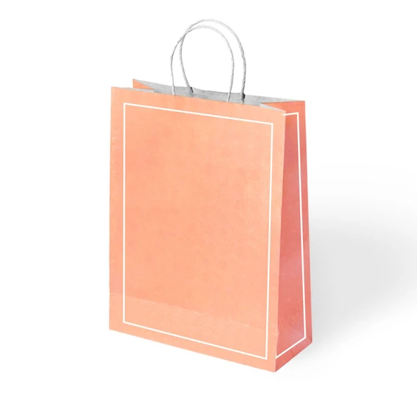 Büküm Saplı Kraft Kağıt Çanta 25x31x12 cm Pakette 24 Ad ürün görseli 1